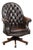 Chesterfield Desk Chair in Brown Cowhide Leather For Sale