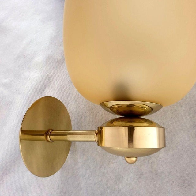 1990s Pair of Murano-Brass Mid Century Modern Sconces Italy For Sale - Image 9 of 11