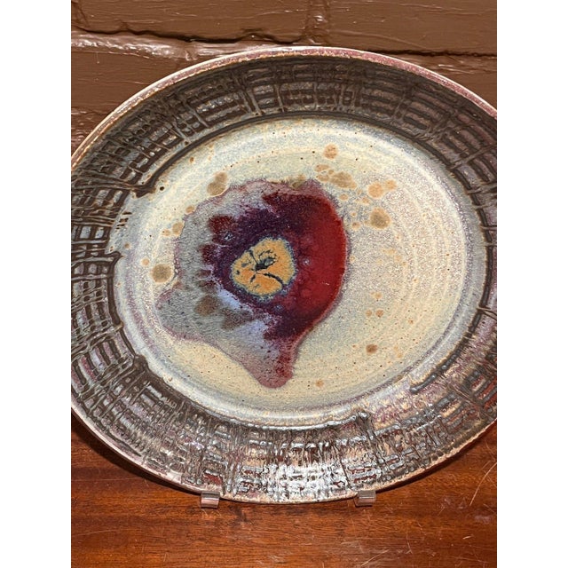 1960s 1960s Marg Loring Mid Century Modern Studio Potter Charger Platter Allied Craftsmen Signed For Sale - Image 5 of 6