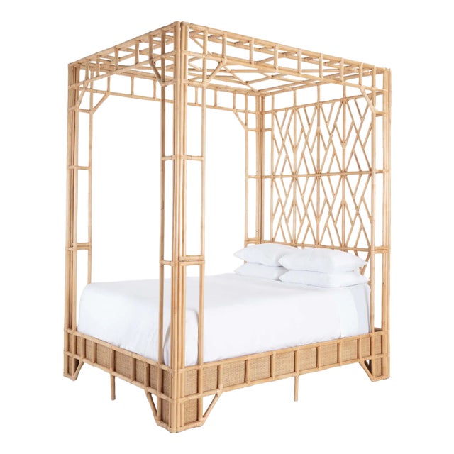 Amanda Lindroth Paradise Fretwork Canopy Bed - Queen For Sale