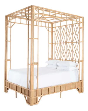 Amanda Lindroth Paradise Fretwork Canopy Bed - Queen