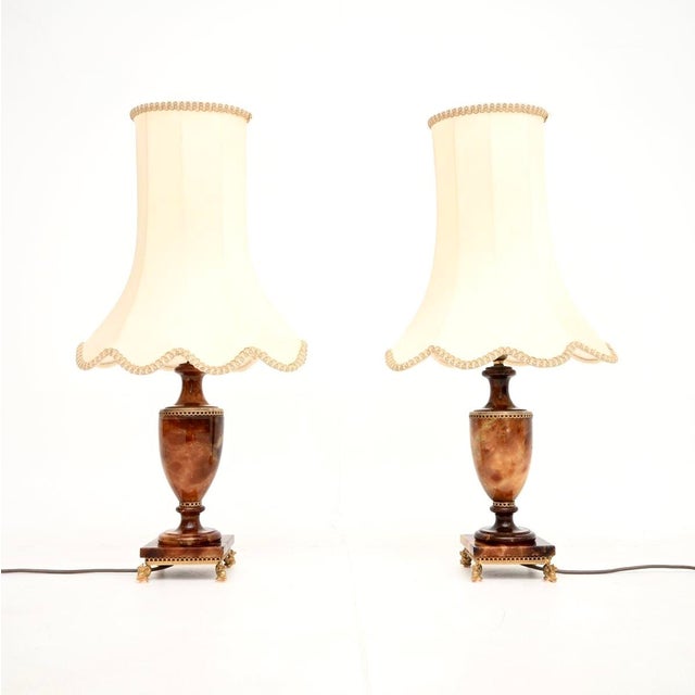Antique Italian Alabaster Table Lamps, 1950s, Set of 2 For Sale - Image 11 of 11