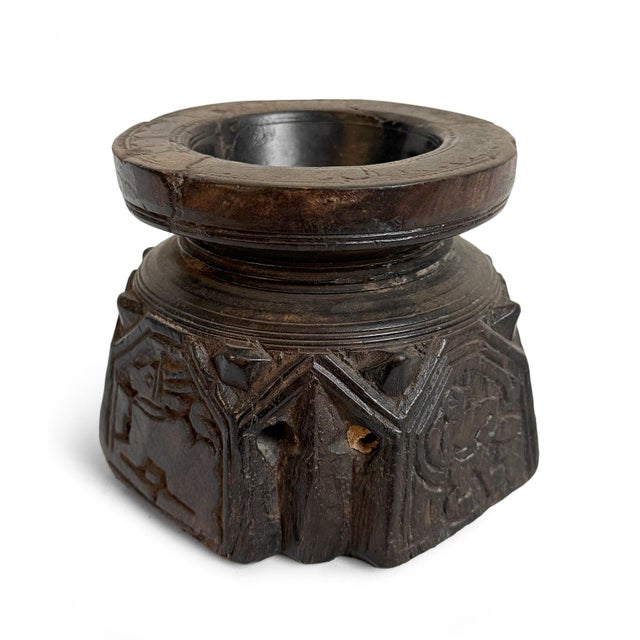 Authentic vintage hand carved wood seed sorter from India. Originally used to separate various seeds and spices. Rich...