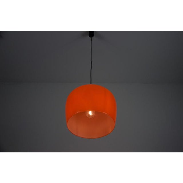 Mid-Century Red Glass Pendant Lamp, Italy, 1960s For Sale - Image 9 of 15