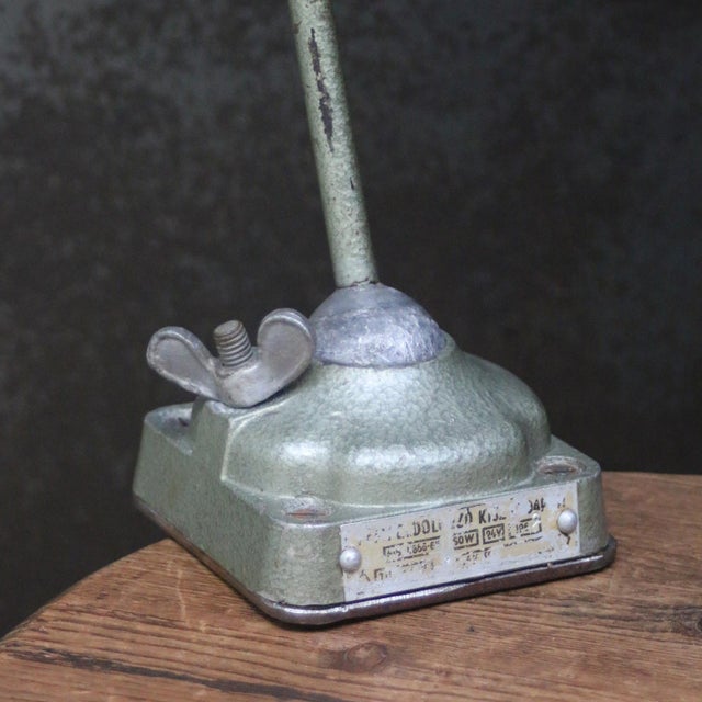 Vintage Industrial Green Metal Machinist Table Light For Sale - Image 6 of 10