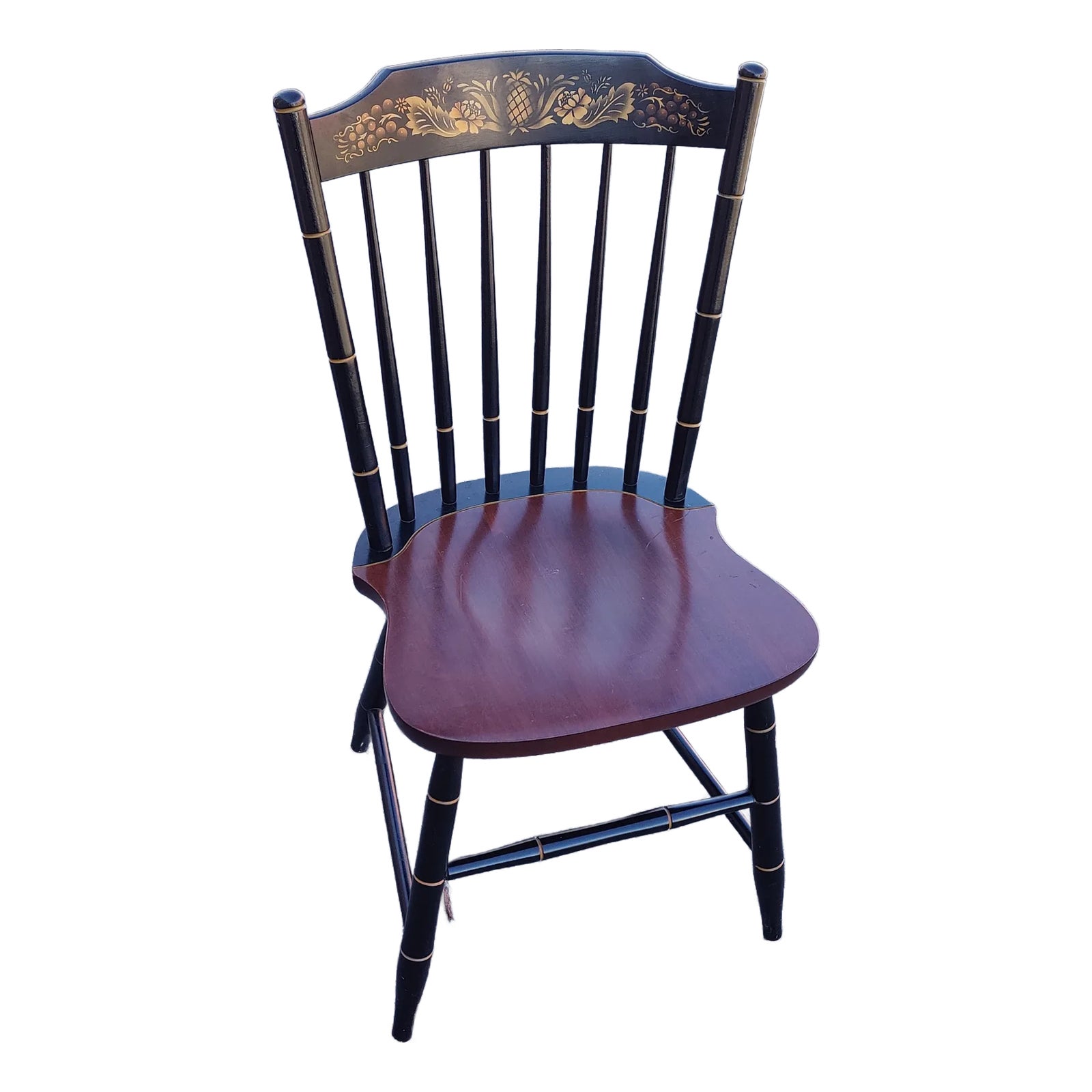 Late 20th Century Hitchcock Classic Country Stenciled Back Dining