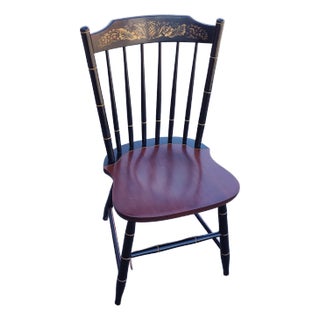 Late 20th Century Hitchcock Classic Country Stenciled Back Dining Side Chair For Sale