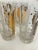 Vintage Gay Fad Highball Collins Cocktail Glasses With Gilt Eagles and Stars and Frosted White Stripes For Sale - Image 4 of 5