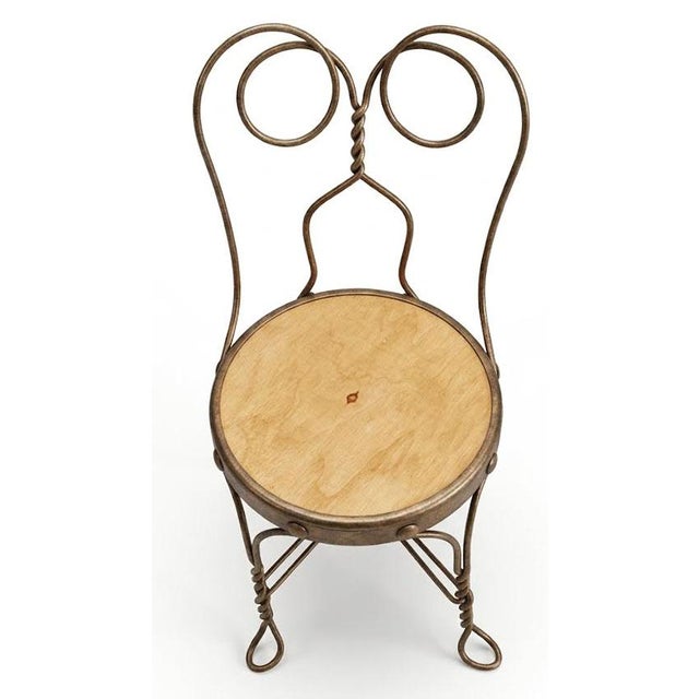 Farmhouse Vintage Chicago Wire Chair Co. Miniature Ice Cream Parlor Chair - Child or Doll Display_ For Sale - Image 3 of 6