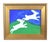 2020s Folk Art Hopping Bunnies Rabbits Hares Oil Painting Including the Antiqued Gold Frame For Sale - Image 5 of 5