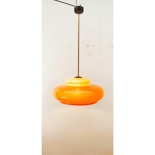 Black Orange Polycarbonate Pendant Lamp For Sale - Image 8 of 9
