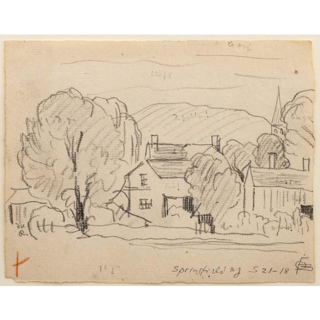 Paper Oscar F. Bluemner Village Landscape Scenes, 2 For Sale - Image 7 of 13