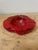A striking, heavy-duty mid-century modern sculptural stone ashtray beautifully hand-carved from premium red alabaster...