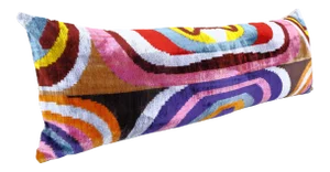 Silk Ikat Velvet Accent Pillow