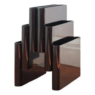 Vintage Giotto Stoppino Magazine Rack for Kartell, Model 4675, Glossy Black, Original 1970s Edition by Giotto Stoppino For Sale