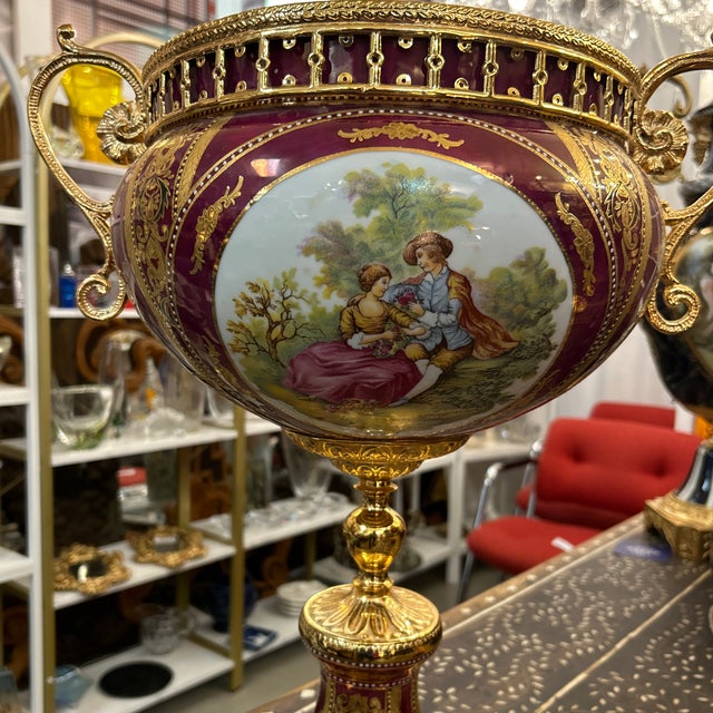 Limoges, France S Limoges France Porcelain Tazza/ Urns a Pair For Sale - Image 4 of 11