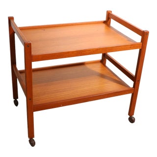 Mid Century Danish Modern Serving Dry Bar Serving Cart Circa 1960's For Sale