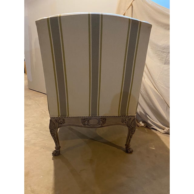 Sherrill Striped Wood Frame Chair For Sale In Chicago - Image 6 of 9