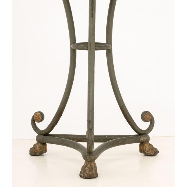 Green Marble Top Painted Metal Gueridon For Sale In New York - Image 6 of 7