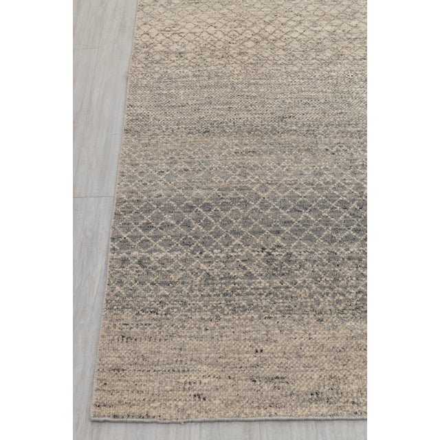 10' x 14' Savannah Hand Knotted Modern Cream Grey Wool & Silk Rug For Sale - Image 18 of 18
