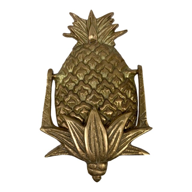 Antiqued Brass Pineapple Door Knocker - 5-1/2" For Sale