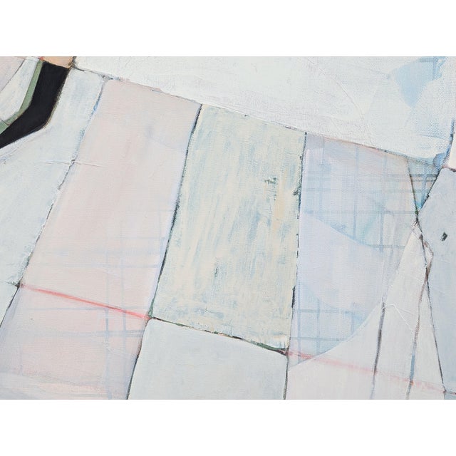 Kristen Anton “G’s Paper City” Contemporary Pastel Peach and Blue Toned Abstract Painting, 2021 For Sale - Image 11 of 11