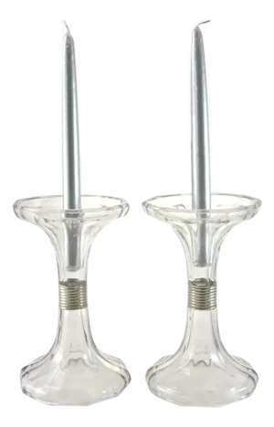 Fluted Bell Candle Holders Shelf Risers - A Pair