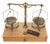 Antique French Brass Apothecary Balance Scale with Original Weights, 1890s For Sale