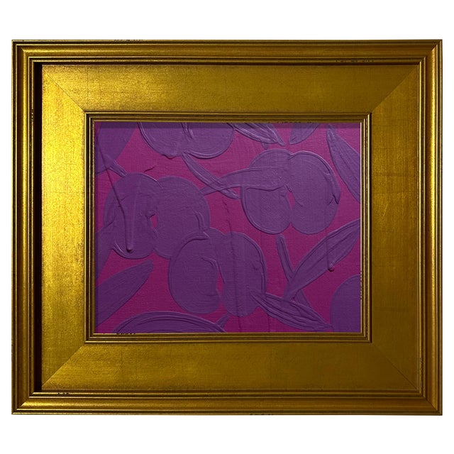 2020s Ron Giusti Mini Orchid Violet Purple Acrylic Painting For Sale - Image 5 of 5
