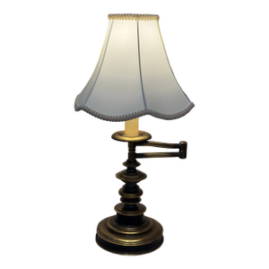Vintage Solid Brass Metal Hollywood Regency Style Table Lamp Heavy Armed Extends
