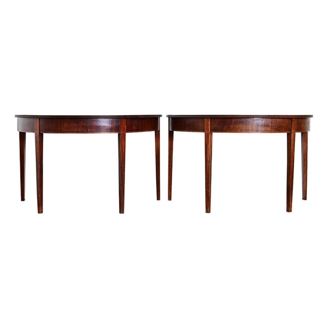 Pair of 19th Century English Mahogany Console Tables For Sale