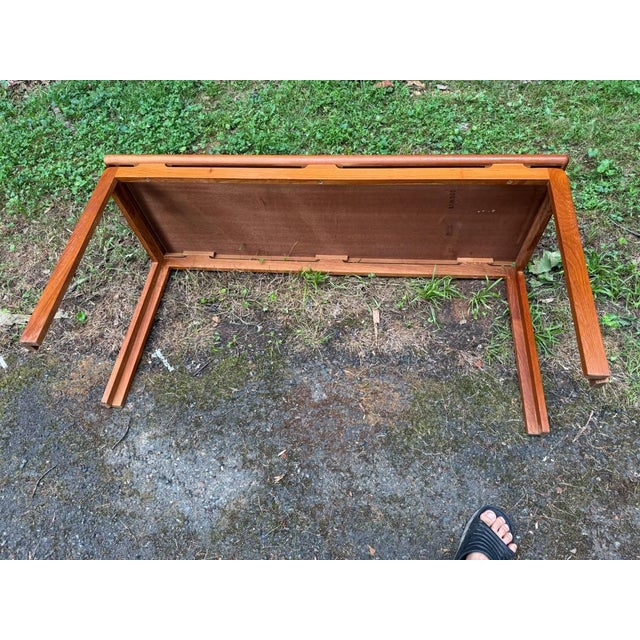 Danish Mid Century Teak Floating Top Design Low Console Table. For Sale - Image 12 of 13