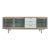 Modern MCM Wood Glass Metal Sideboard Credenza White Natural Frosted Glass For Sale