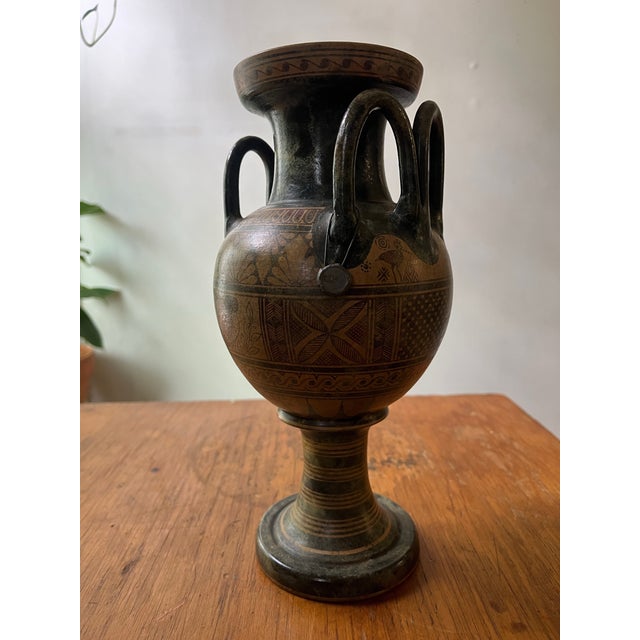 Gorgeous Greek Vessel Decorative Vase Hand Painted Ceramic Pottery For Sale In New York - Image 6 of 7