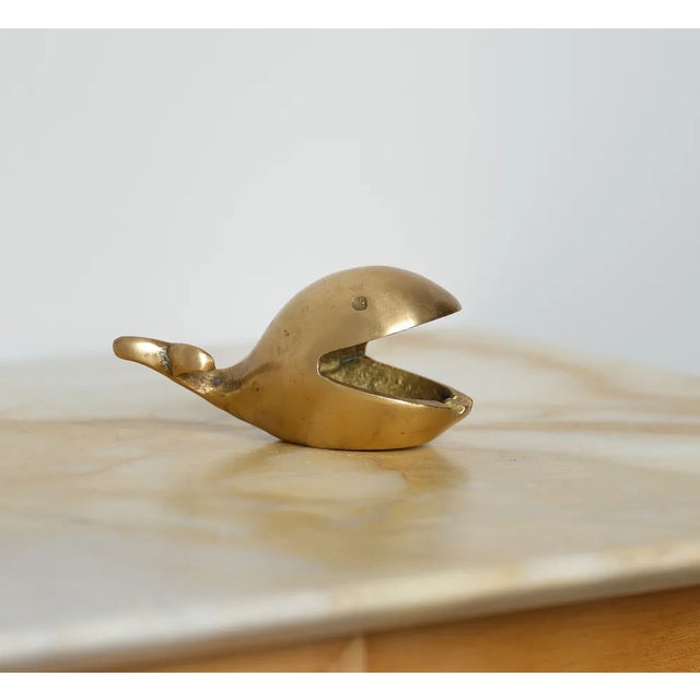 Vintage Whale-Shaped Brass Ashtray, 1950s For Sale - Image 4 of 7