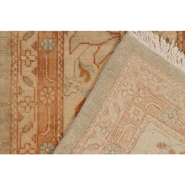 Textile Rug & Kilim’s Sultanabad Style Runner in Blue With Orange Floral Pattern For Sale - Image 7 of 7