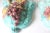 Aqua Pair of Italian Ceramic Majolica Pottery, Grapes, Aqua Turquoise Blue Wall Pocket Vase Planters For Sale - Image 8 of 11
