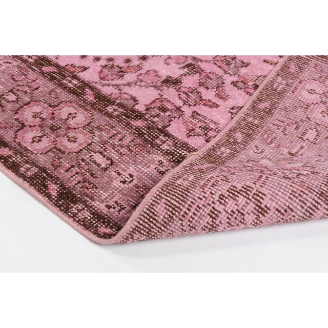 Turkish Vintage Anatolian Oushak Pink Rug For Sale - Image 3 of 9