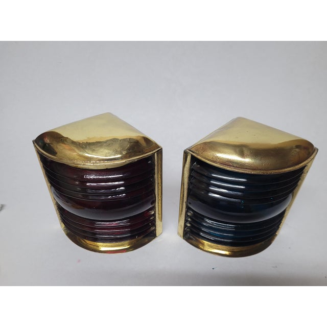 Classic Port and Starboard Motor Boat Lanterns For Sale - Image 9 of 10
