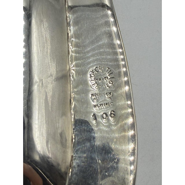 Mid 20th Century Los Castillo Taxco Azurite & Lapis Inlaid Silver Plated Tray, Mexican Modernist For Sale - Image 16 of 18