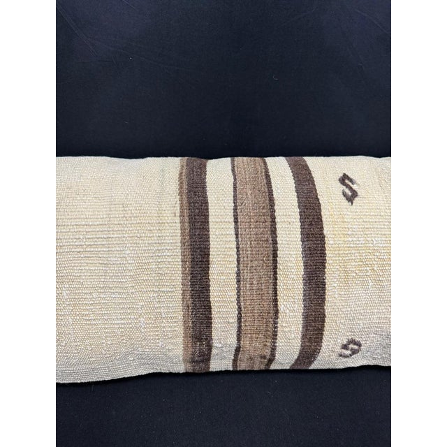 Contemporary Turkish Hemp Pillow Cushion Natural Beige Brown Cushion Cover 14x40 For Sale - Image 3 of 4