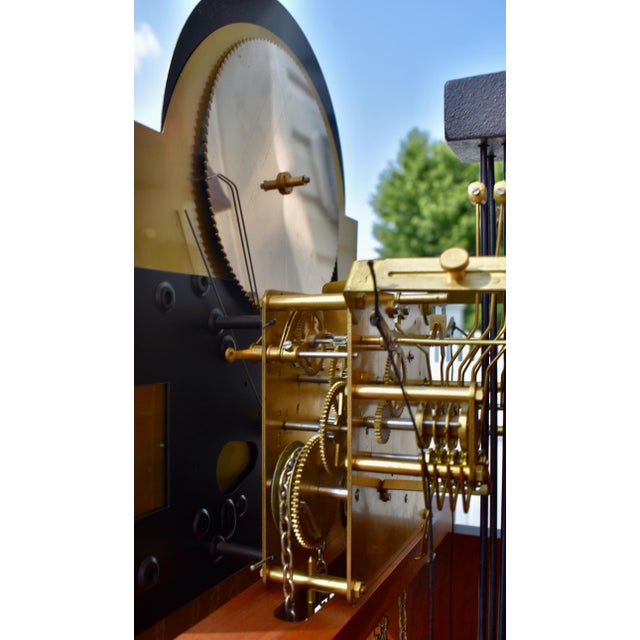 Hermle Alexandria Grandfather Clock Cherry Wood Moon Phase Westminster Chime For Sale - Image 4 of 15