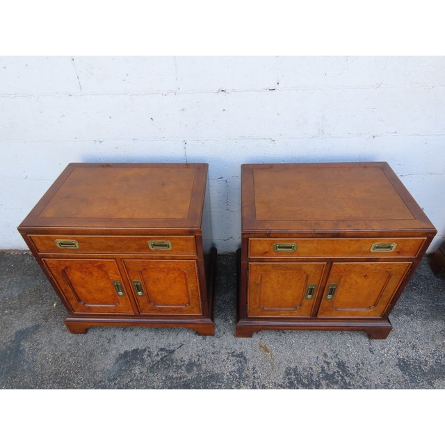 Century Hollywood Regency Nightstands End Bedside Tables a Pair 6363 For Sale - Image 10 of 17