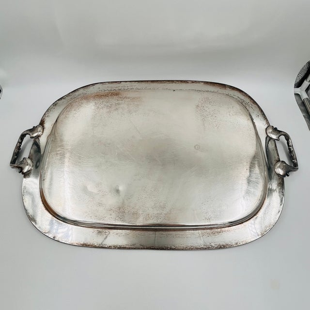 Vintage XL Silverplated Tray Grape, Vine and Scallop Shell Details For Sale - Image 16 of 16