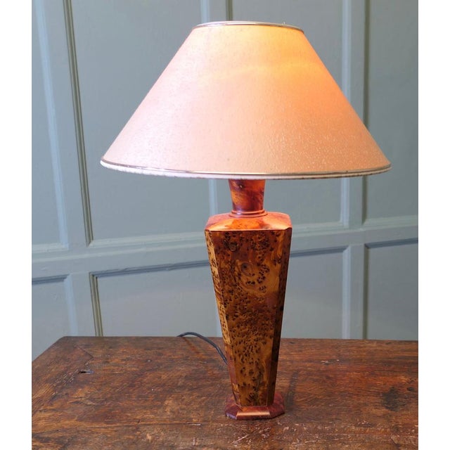 Large Maple Table Lamp This is a beautiful piece, it has a large tapering wooden base which has been expertly shaped to...