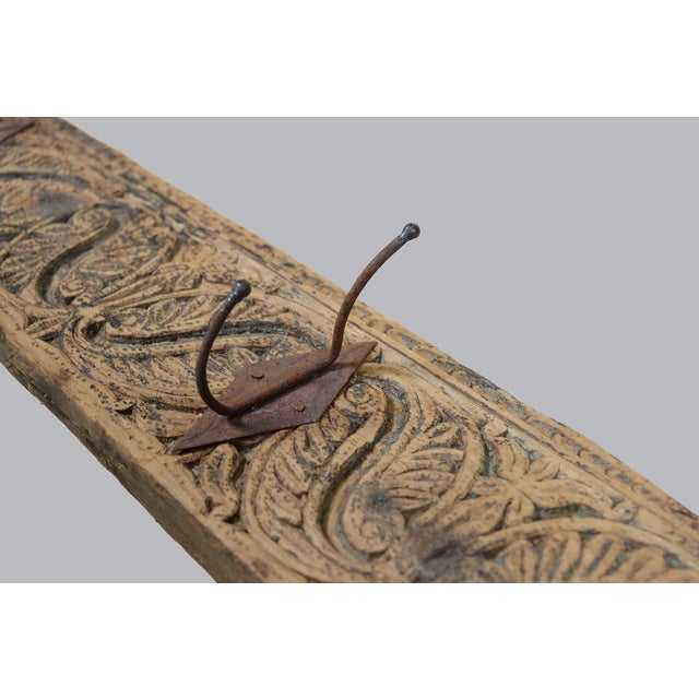Antique Wood Handcarved Wall Coat Rack, 1890s For Sale - Image 13 of 17