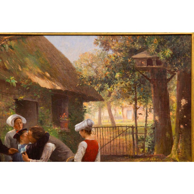 French “Young Naval Conscript” Antique French Painting by Julien Le Blant For Sale - Image 3 of 17