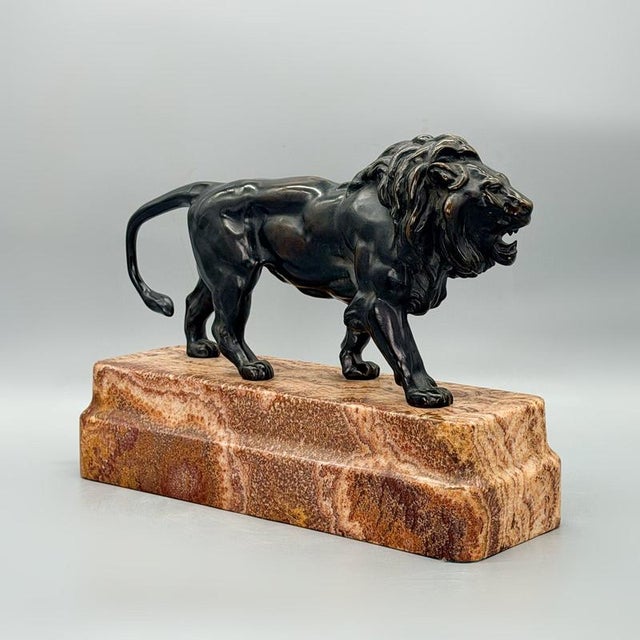 1920s Early 20th Century Bronze Walking Lion For Sale - Image 5 of 8