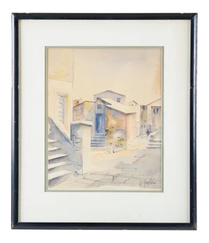 1950s Vintage Watercolor Painting