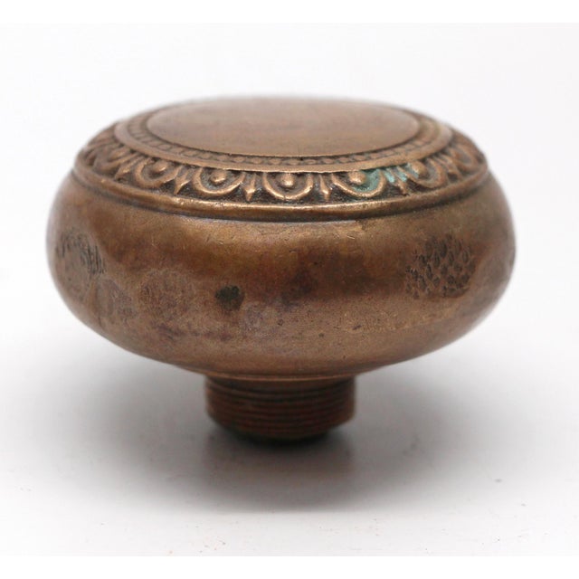 Traditional Cast Brass Beaded Egg & Dart Concentric Passage Door Knob For Sale - Image 3 of 4